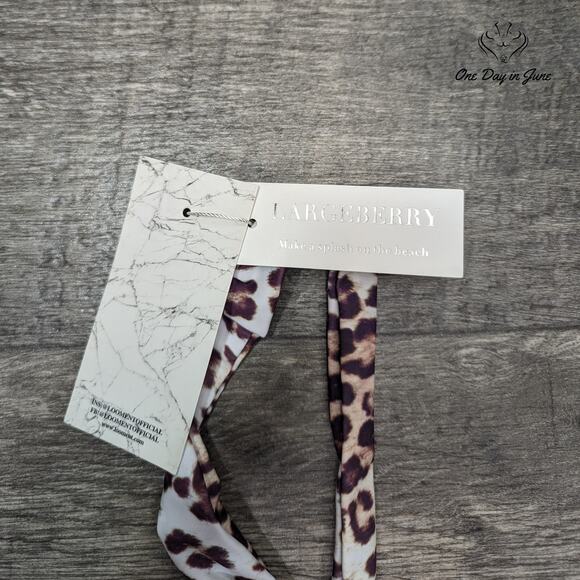 Largeberry Leopard Print Tie Front Bikini Size L - Picture 2 of 4